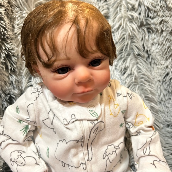 Reborn Baby Boy Cloth Body Full Silicone Limbs Vinyl & Accessories (NWT) - Picture 2 of 13